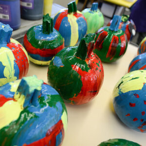 Grade 2 Students Deliver Colorful Painted Pumpkins to Neighbors LS_PumpkinPainting2014_KC-53