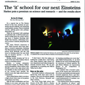 Mercury News calls Harker the 'It' school for next Einsteins MercNews_Einsteins_2013_Small