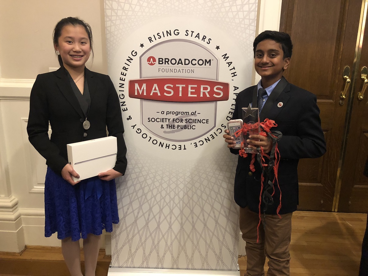Two students win recognition and prizes in Broadcom MASTERS competition