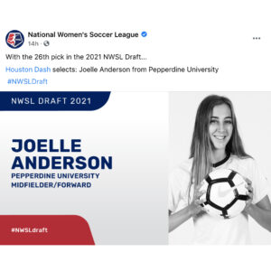 Anderson '17 selected 26th overall in NWSL draft Joelle